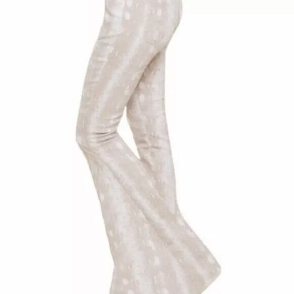 Bell-Bottom Flared Pants By Saints & Hearts In pink snake Pattern - Picture 2 of 10